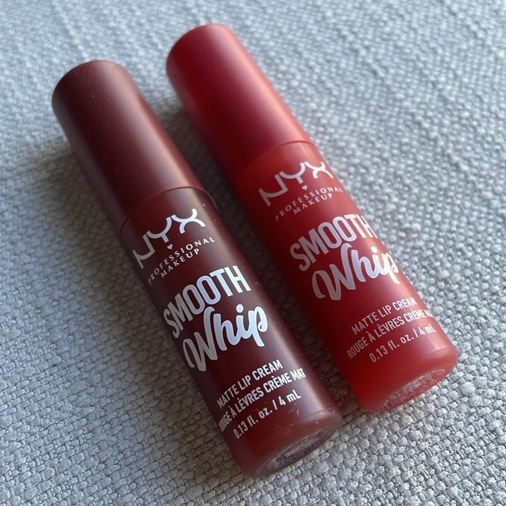 NYX smooth whip matte lip cream set in kitty belly and teddy fluff